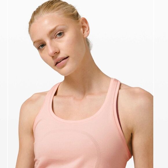 Lululemon Pink Mist Swifty Tech Race Length Open Tank sz 14 Workout Running - Picture 9 of 10